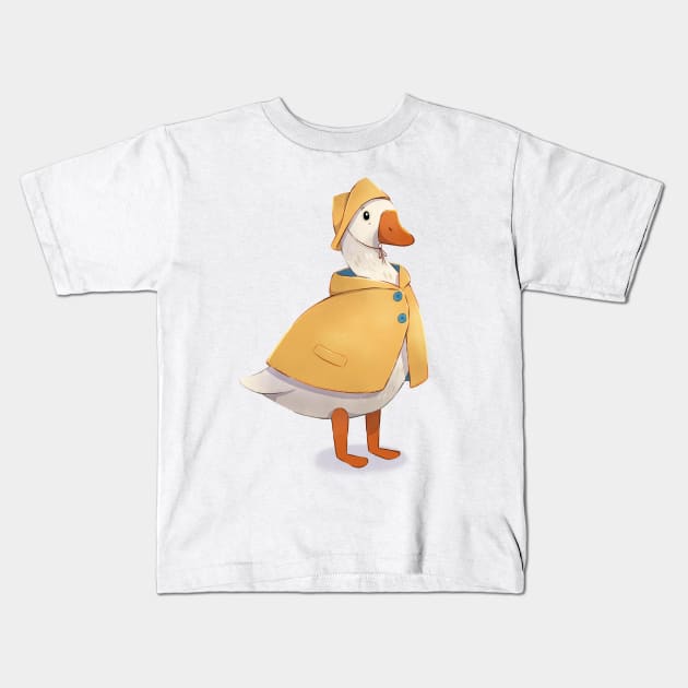 Raincoat Goose Kids T-Shirt by Melissa Jan